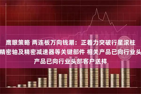 鹰眼策略 两连板万向钱潮：正着力突破行星滚柱丝杠、关节精密轴及精密减速器等关键部件 相关产品已向行业头部客户送样